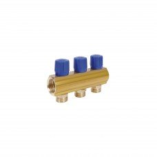 Коллектор Icma с регулировочными вентилями 1" 3 выхода №1105 (Blue)