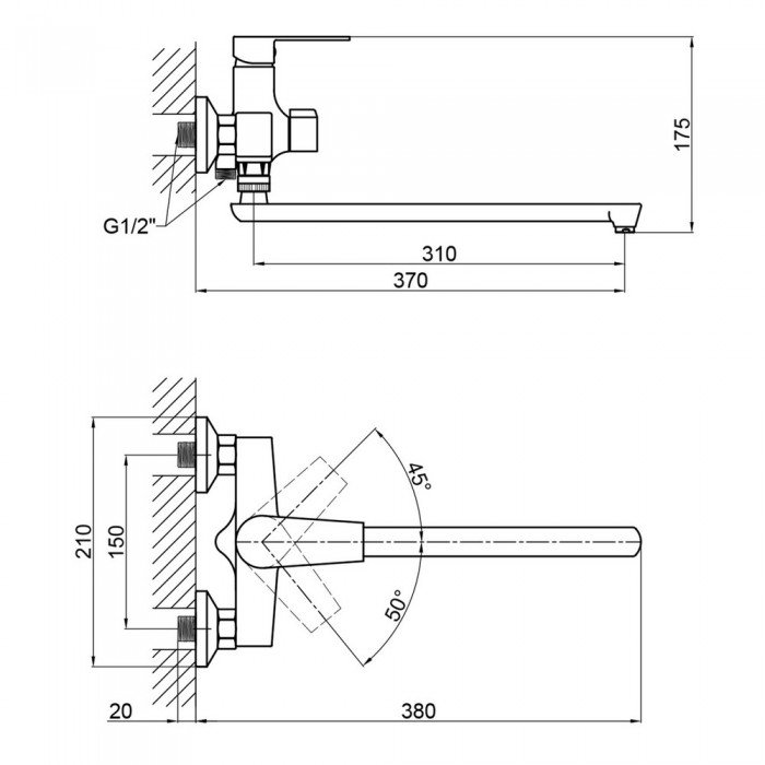 Смеситель для ванны Brinex 35C 005 Смеситель для ванны Brinex 35C 005