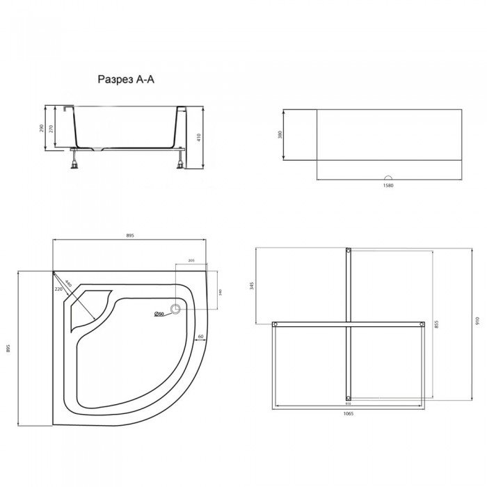 Душевой поддон Lidz KAPIELKA ST90x90x41 Душевой поддон Lidz KAPIELKA ST90x90x41