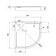 Душевой поддон Kapielka ST90x90x14 низкий, полукруглый,  диаметр слива 52 мм Lidz Душевой поддон Kapielka ST90x90x14 низкий, полукруглый,  диаметр слива 52 мм Lidz
