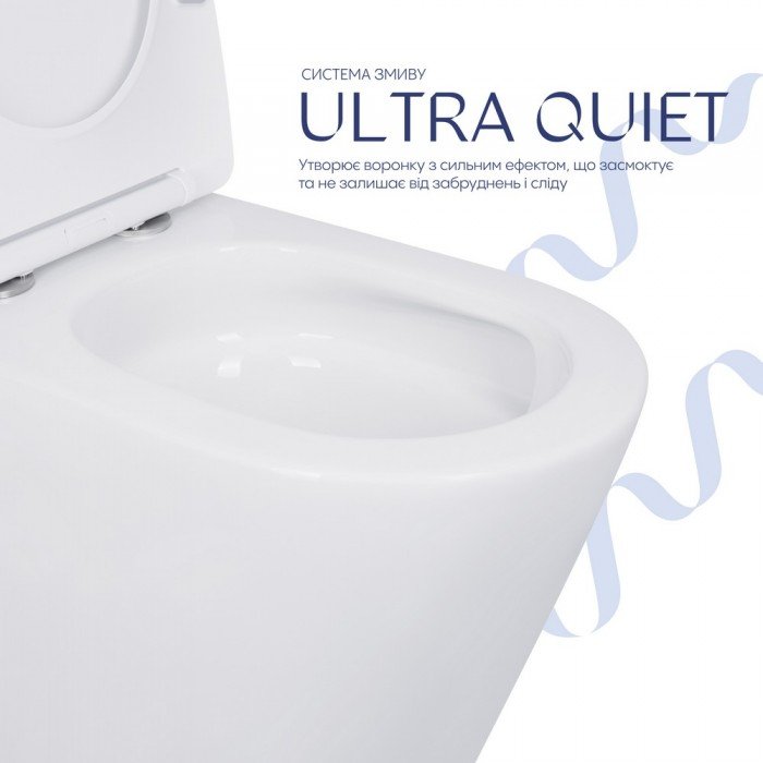 Унітаз-компакт Qtap Scorpio безободковий Ultra Quiet з сидінням Soft-close QT14226088AW