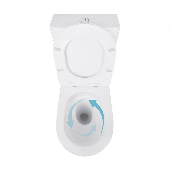 Унітаз-компакт Qtap Scorpio безободковий Ultra Quiet з сидінням Soft-close QT14226088AW