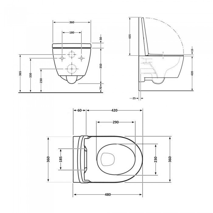 Унітаз підвісний Qtap Jay безободковий Ultra Quiet з сидінням Soft-close QT07335177W