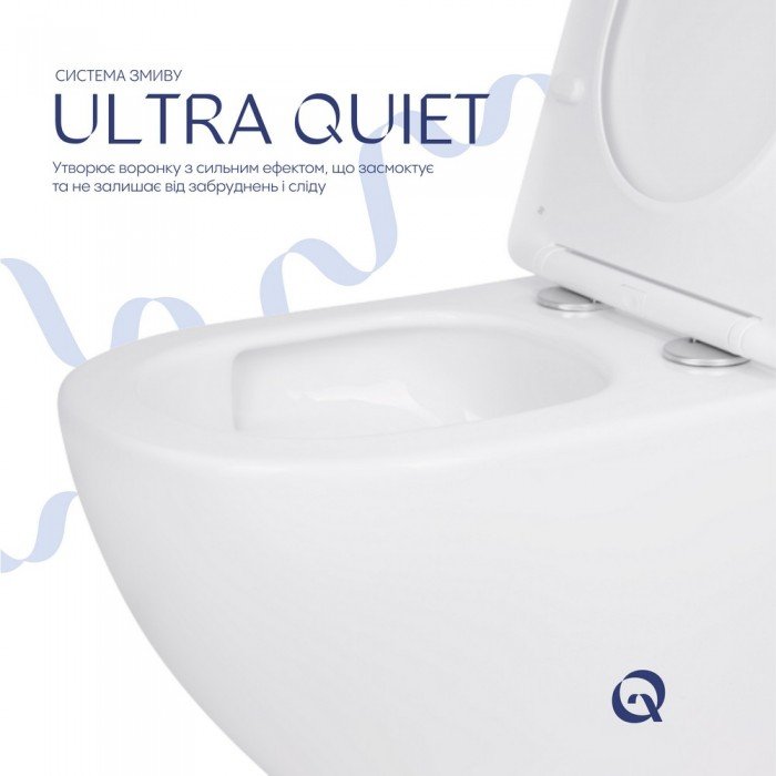 Унітаз підвісний Qtap Jay безободковий Ultra Quiet з сидінням Soft-close QT07335177W