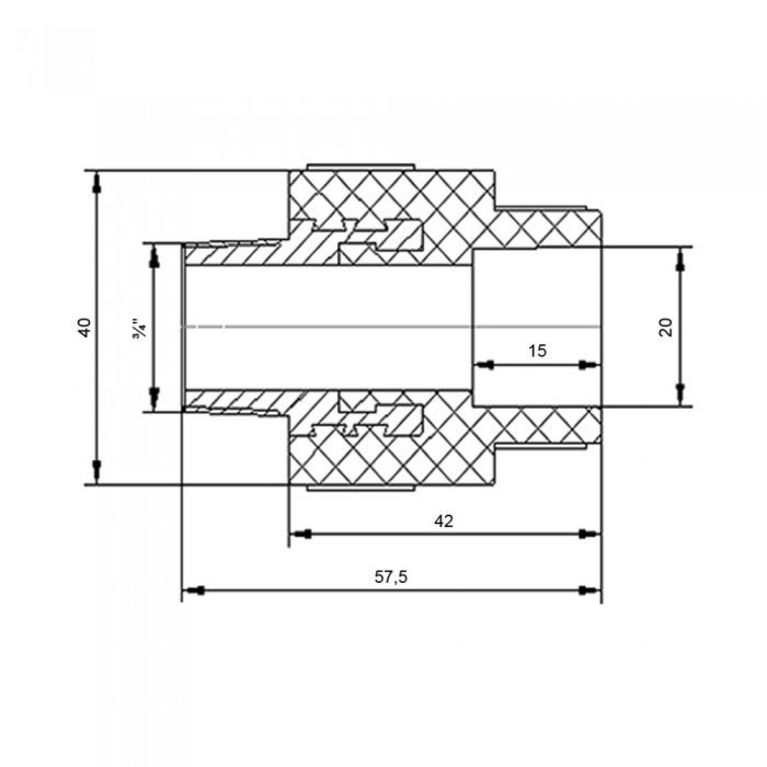 Муфта PPR Blue Ocean 20х3/4" НР