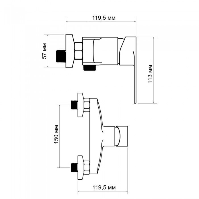 Смеситель для душа Lidz Tani 010 (с душевым гарнитуром) (k40) LDTAN010CRM44965 Chrome