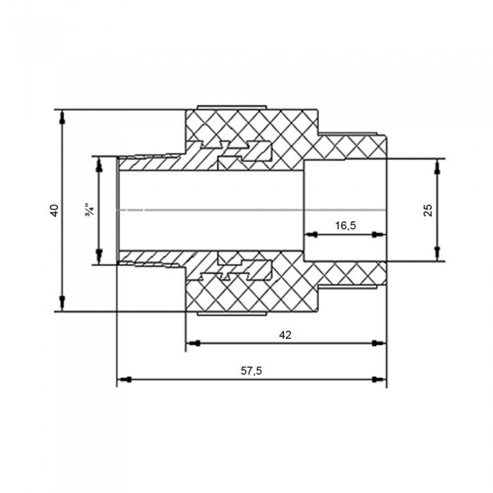 Муфта PPR Blue Ocean 25х3/4" НР