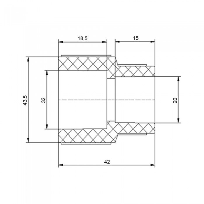 Муфта PPR Blue Ocean 32х20 редукционная