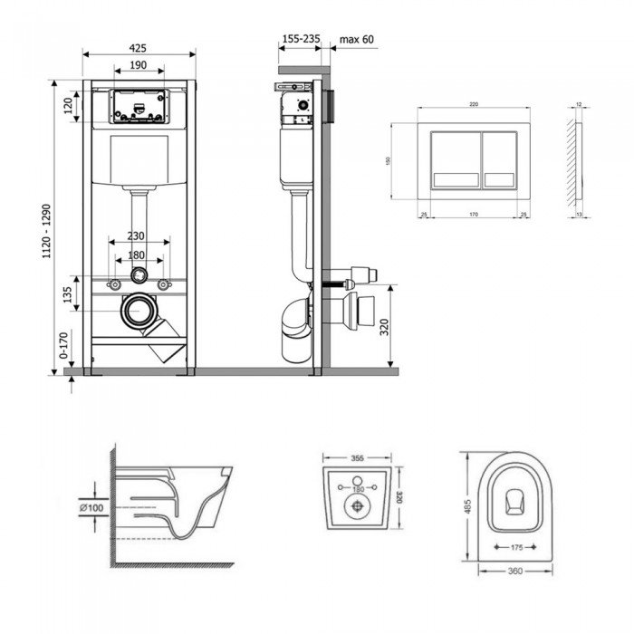 Готовое решение Qtap для ванной комнаты: подвесной унитаз Swan Ultra Quiet 485x360x320 + комплект инсталляции Nest 4 в 1 (квадратная клавиша Chrome) Готовое решение Qtap для ванной комнаты: подвесной унитаз Swan Ultra Quiet 485x360x320 + комплект инсталляции Nest 4 в 1 (квадратная клавиша Chrome)
