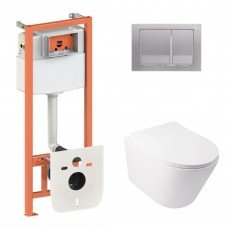 Готовое решение Qtap для ванной комнаты: подвесной унитаз Swan Ultra Quiet 485x360x320 + комплект инсталляции Nest 4 в 1 (квадратная клавиша Satin) Готовое решение Qtap для ванной комнаты: подвесной унитаз Swan Ultra Quiet 485x360x320 + комплект инсталляции Nest 4 в 1 (квадратная клавиша Satin)