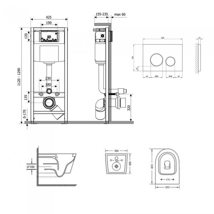 Готовое решение Qtap для ванной комнаты: подвесной унитаз  Swan Ultra Quiet 485x360x320 + комплект инсталляции Nest 4 в 1 (круглая клавиша Chrome) Готовое решение Qtap для ванной комнаты: подвесной унитаз  Swan Ultra Quiet 485x360x320 + комплект инсталляции Nest 4 в 1 (круглая клавиша Chrome)