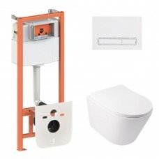 Готовое решение Qtap для ванной комнаты: подвесной унитаз  Swan Ultra Quiet 485x360x320 + комплект инсталляции Nest 4 в 1 (линейная клавиша White) Готовое решение Qtap для ванной комнаты: подвесной унитаз  Swan Ultra Quiet 485x360x320 + комплект инсталляции Nest 4 в 1 (линейная клавиша White)