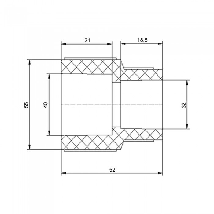 Муфта PPR Blue Ocean 40х32 редукционная