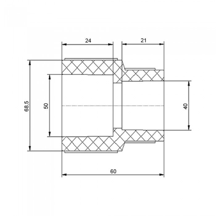 Муфта PPR Blue Ocean 50х40 редукционная