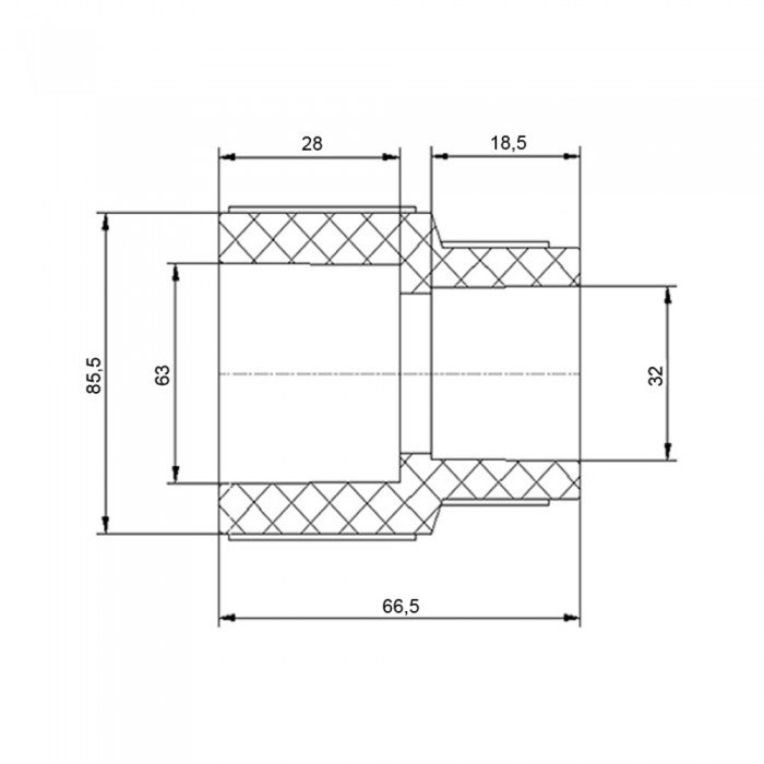 Муфта PPR Blue Ocean 63х32 редукционная