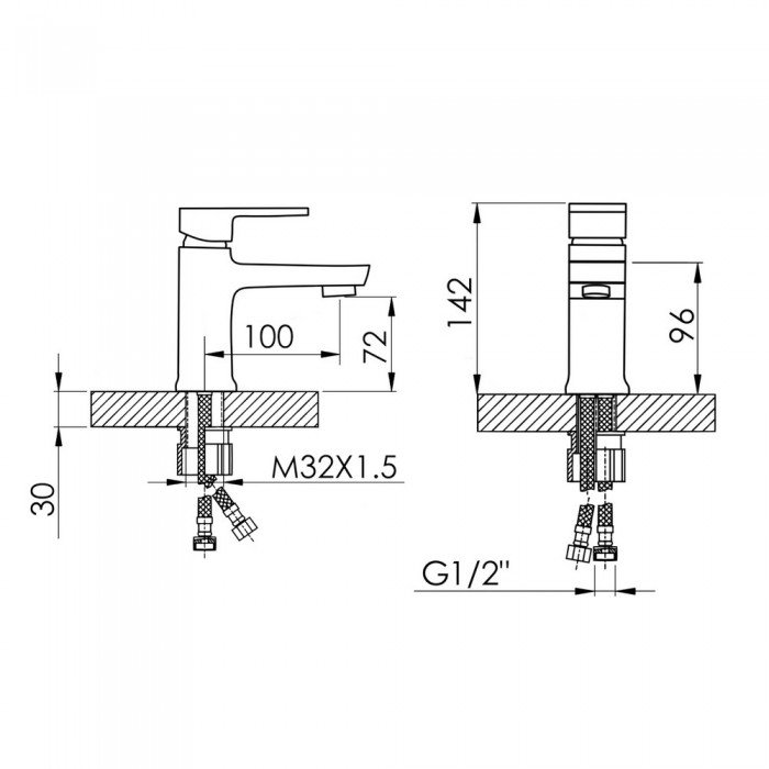 Змішувач для раковини Lidz Wawel 001 (k35) LDWAW001CRM45387 Chrome