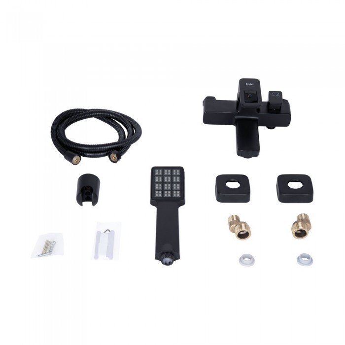 Змішувач для ванни Lidz Wawel 006 (з душовим гарнітуром) (k35) LDWAW006BLA45393 Black Змішувач для ванни Lidz Wawel 006 (з душовим гарнітуром) (k35) LDWAW006BLA45393 Black