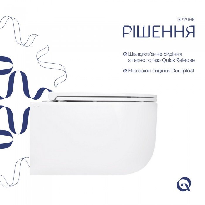 Унитаз подвесной Qtap Taurus безободковый с сиденьем Soft-close QT2433084EUQW Унитаз подвесной Qtap Taurus безободковый с сиденьем Soft-close QT2433084EUQW