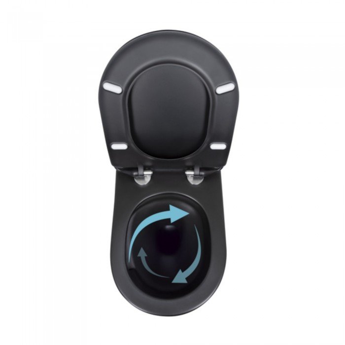 Унитаз подвесной Qtap Taurus безободковый с сиденьем Soft-close QT2433084EUQMB Унитаз подвесной Qtap Taurus безободковый с сиденьем Soft-close QT2433084EUQMB