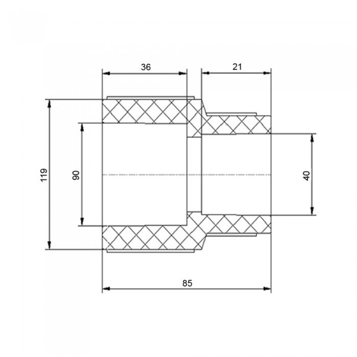 Муфта PPR Blue Ocean 90х40 редукційна