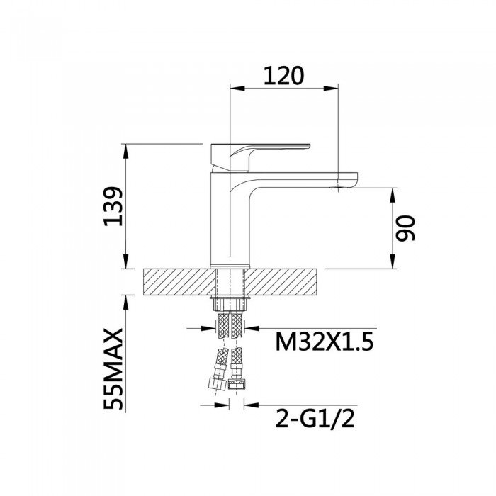 Змішувач для раковини Qtap Jay QTJAY270CRW45551 Chrome/White