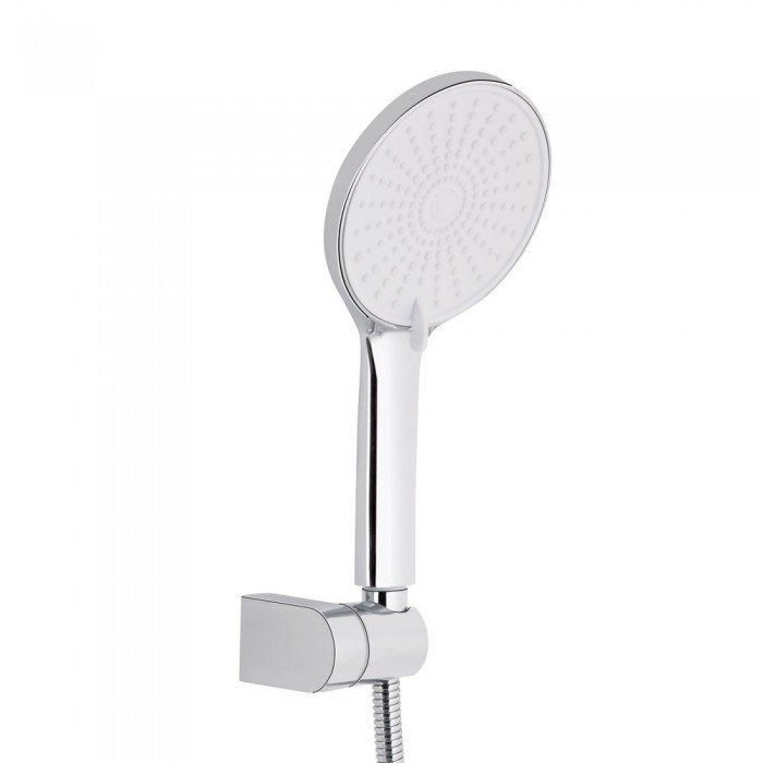 Смеситель для ванны Qtap Jay с длинным поворотным изливом (c душевым гарнитуром) QTJAY2601CRW45552 Chrome/White