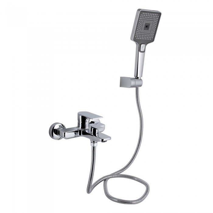 Смеситель для ванны Qtap Aries (c душевым гарнитуром) QTARI259CRM45559 Chrome