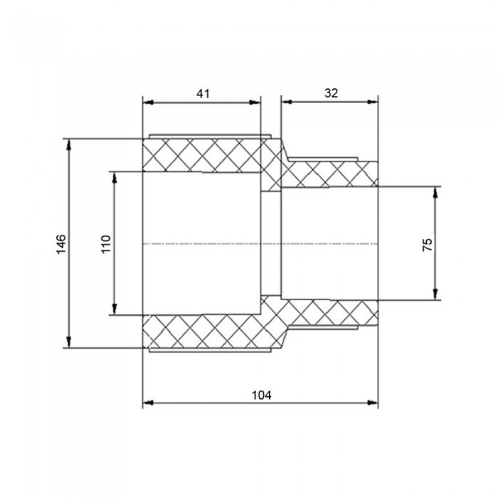 Муфта PPR Blue Ocean 110х75 редукционная