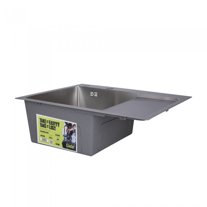 Мийка для кухні інтегрована Lidz Handmade H6350R крило праворуч (LDH6350BRUR45587) Brushed Steel 3,0/1,0 мм