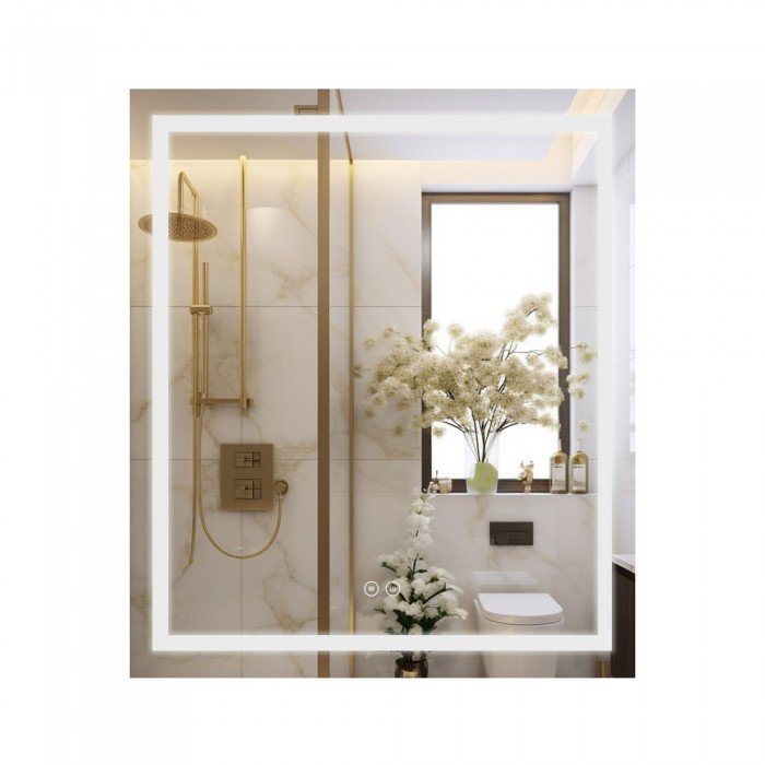 Дзеркало Qtap Mideya (MI1) 700х800 з LED-підсвічуванням Touch, з антизапотіванням, димером QT2078DCF7080W