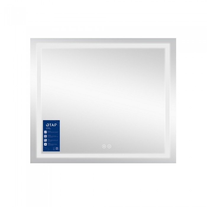 Зеркало Qtap Mideya 800х700 с LED-подсветкой Touch, с антизапотеванием, с диммером QT2078NCF8070W