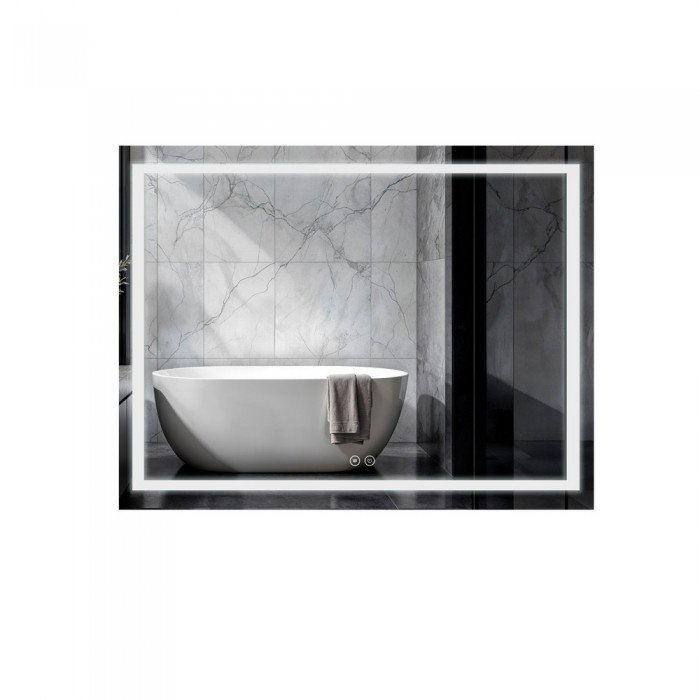 Зеркало Qtap Mideya 900х700 с LED-подсветкой Touch, с антизапотеванием, с диммером QT2078NCF9070W