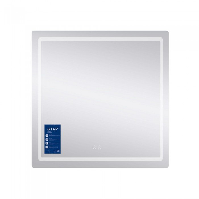 Зеркало Qtap Mideya 800x800 с LED-подсветкой Touch, с антизапотеванием, диммером QT2078NCF8080W