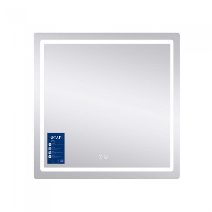 Зеркало Qtap Mideya 800x800 с LED-подсветкой Touch, с антизапотеванием, диммером QT2078NCF8080W