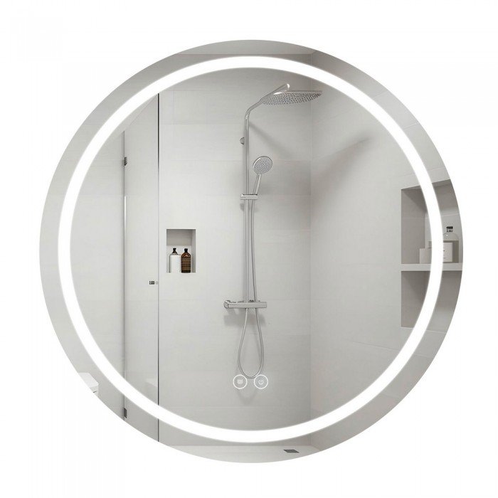Дзеркало Qtap Mideya R800 з LED-підсвічуванням Touch, з антизапотіванням, димером QT2078NCR8080W