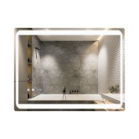 Зеркало Qtap Mideya 800х600 с LED-подсветкой Touch, с антизапотеванием, с часами, диммером QT2078NCF8060W