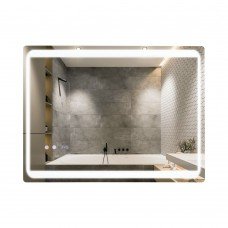 Зеркало Qtap Mideya 800х600 с LED-подсветкой Touch, с антизапотеванием, с часами, диммером QT2078NCF8060W