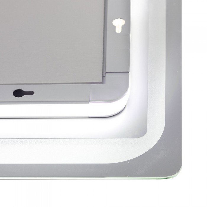 Зеркало Qtap Mideya 800х600 с LED-подсветкой Touch, с антизапотеванием, с часами, диммером QT2078NCF8060W