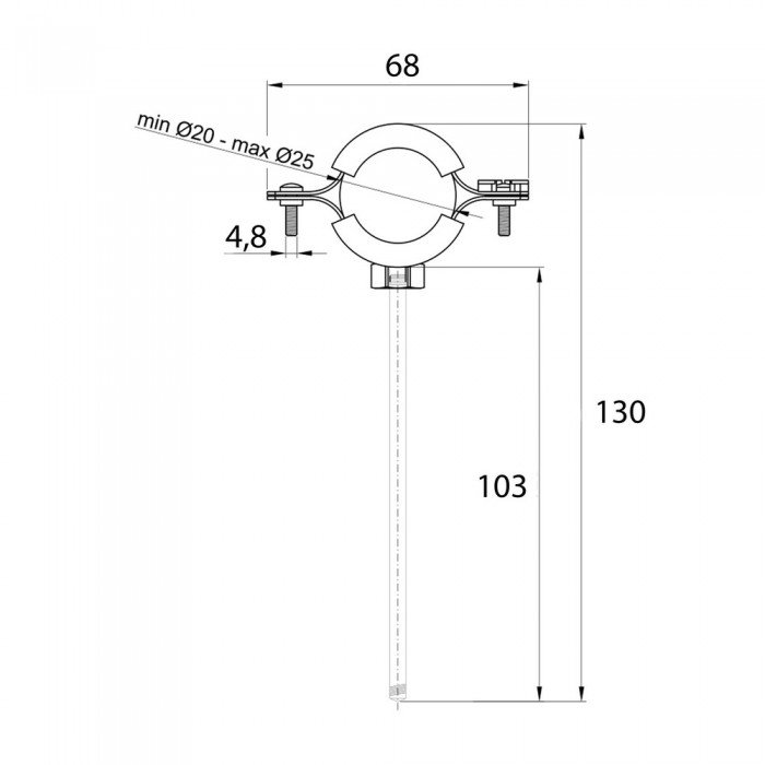 Хомут Thermo Alliance Standart 1/2" с черной резиной (D20-25 мм) SD10015B