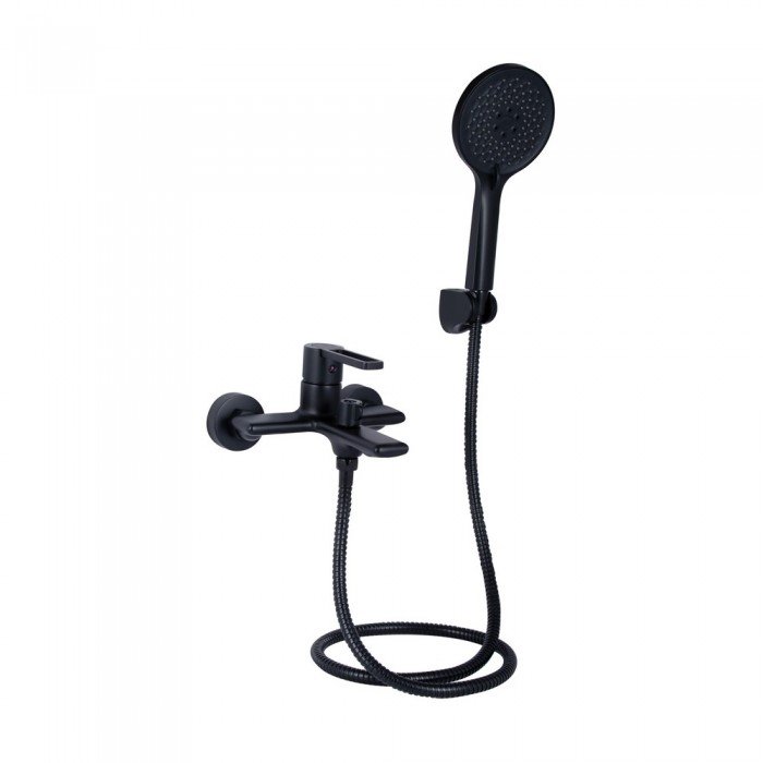 Смеситель для ванны Qtap Taurus (c душевым гарнитуром) QTTAU259BLM45662 Black Matt Смеситель для ванны Qtap Taurus (c душевым гарнитуром) QTTAU259BLM45662 Black Matt
