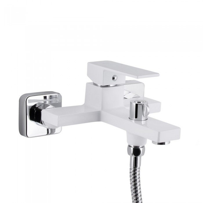 Смеситель для ванны Qtap Gemini (c душевым гарнитуром) QTGEM259CRW45683 Chrome/White Смеситель для ванны Qtap Gemini (c душевым гарнитуром) QTGEM259CRW45683 Chrome/White