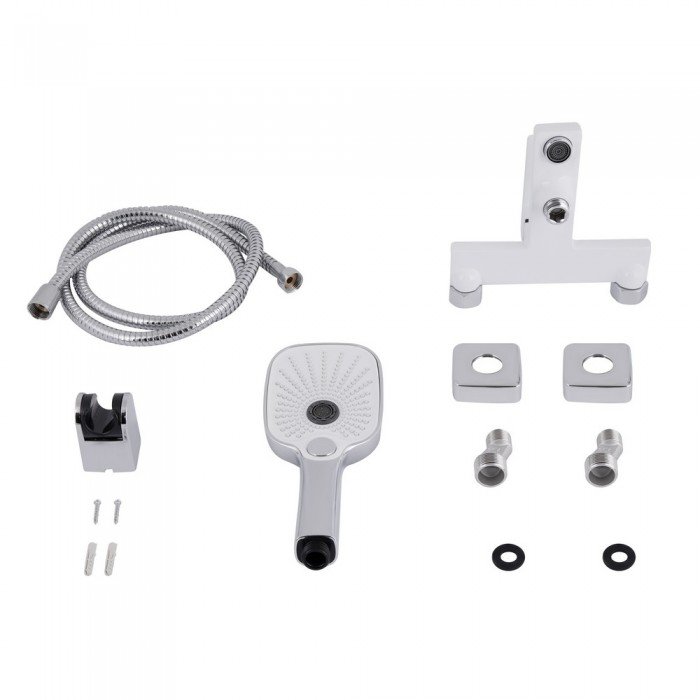 Смеситель для ванны Qtap Gemini (c душевым гарнитуром) QTGEM259CRW45683 Chrome/White Смеситель для ванны Qtap Gemini (c душевым гарнитуром) QTGEM259CRW45683 Chrome/White