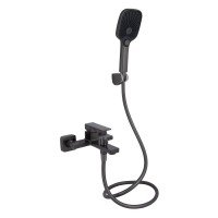 Смеситель для ванны Qtap Gemini (c душевым гарнитуром) QTGEM259GMB45684 Gunmetal Black PVD Смеситель для ванны Qtap Gemini (c душевым гарнитуром) QTGEM259GMB45684 Gunmetal Black PVD