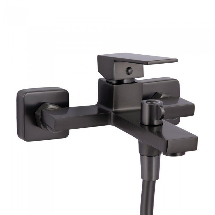 Смеситель для ванны Qtap Gemini (c душевым гарнитуром) QTGEM259GMB45684 Gunmetal Black PVD Смеситель для ванны Qtap Gemini (c душевым гарнитуром) QTGEM259GMB45684 Gunmetal Black PVD