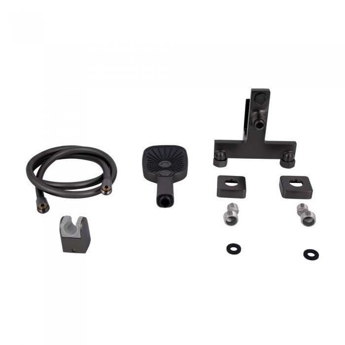 Смеситель для ванны Qtap Gemini (c душевым гарнитуром) QTGEM259GMB45684 Gunmetal Black PVD Смеситель для ванны Qtap Gemini (c душевым гарнитуром) QTGEM259GMB45684 Gunmetal Black PVD