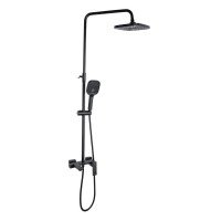 Душова система універсальна Qtap Gemini на три споживача (з виливом) QTGEM111BLM45686 Black Matt