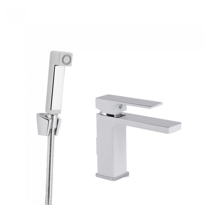 Смеситель для раковины Qtap Gemini (с гигиеническим душем) QTGEM272CRW45691 Chrome/White Смеситель для раковины Qtap Gemini (с гигиеническим душем) QTGEM272CRW45691 Chrome/White
