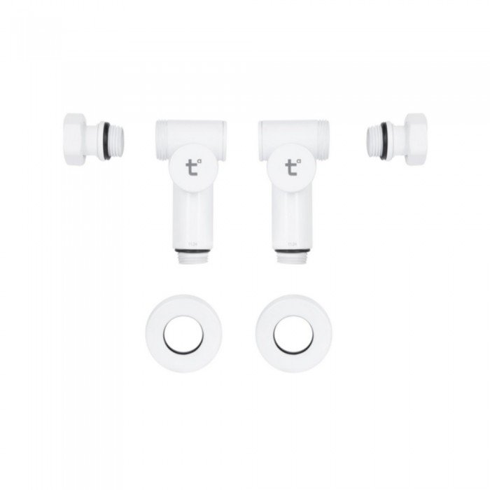 Комплект кранов Thermo Alliance Standart 1/2" белый, для полотенцесушителя угловой SF395W15HEW