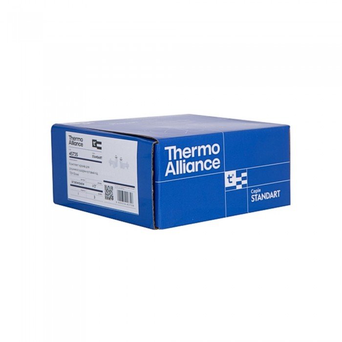 Комплект кранов Thermo Alliance Standart 1/2" белый, для полотенцесушителя угловой SF395W15HEW