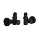 Комплект кранов Thermo Alliance Standart 1/2" черный, для полотенцесушителя угловой SF395W15HEB